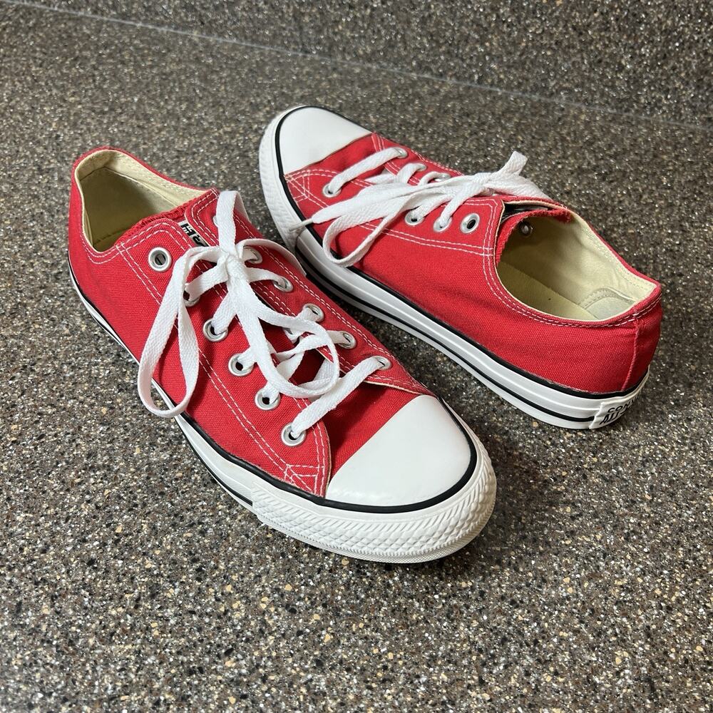 Converse Chuck Taylor All Star Red Canvas Womens Sz 9 Sneaker Mens 7 Lace Up Low